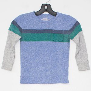 Crewcuts Boys Tee Shirt Long Sleeve Blue Gray 4/5